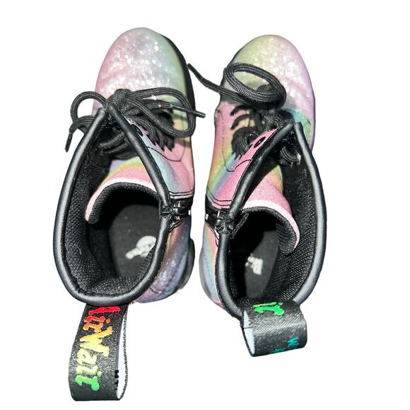 Doc Dr. Martens 1460 rainbow colored Glitter J Boot AirWair girls US size 3 - Picture 3 of 9